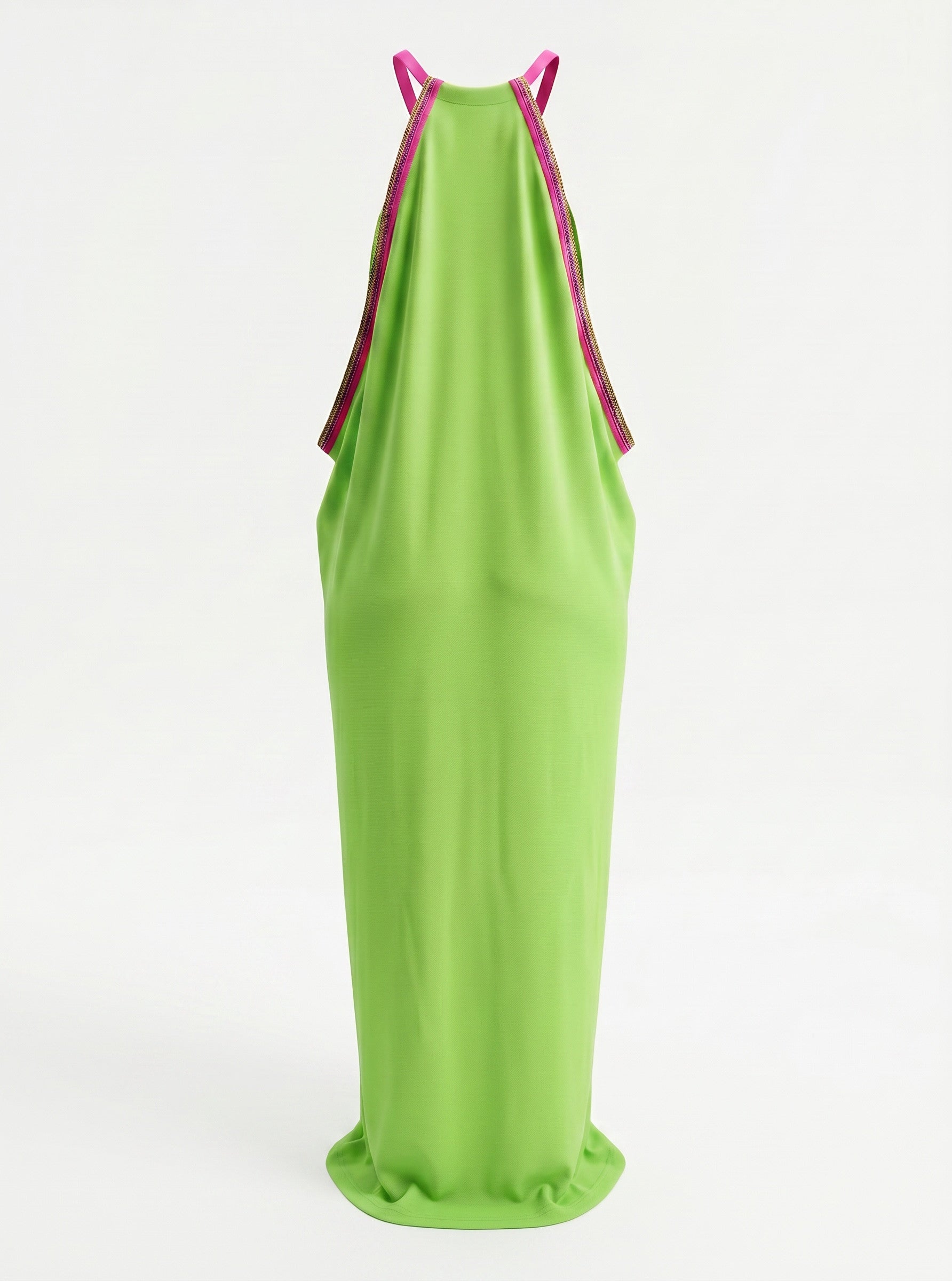 Pitusa Inca Sundress Neon Green with Pink Trim – Size Standard