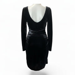 Prada Black Velvet Long-Sleeve Dress – Size 42