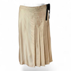 Prada Silk Pleated Skirt – Beige – Size 40