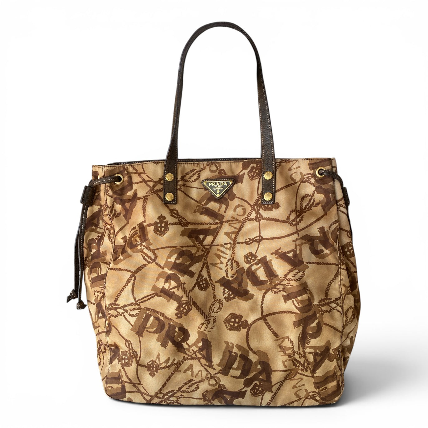 Prada Vintage Logo Print Nylon Tote Bag with Dust Bag – Wonderrobe