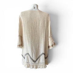 Raffaela D'Angelo Embroidered Cover-Up – Natural – Size S