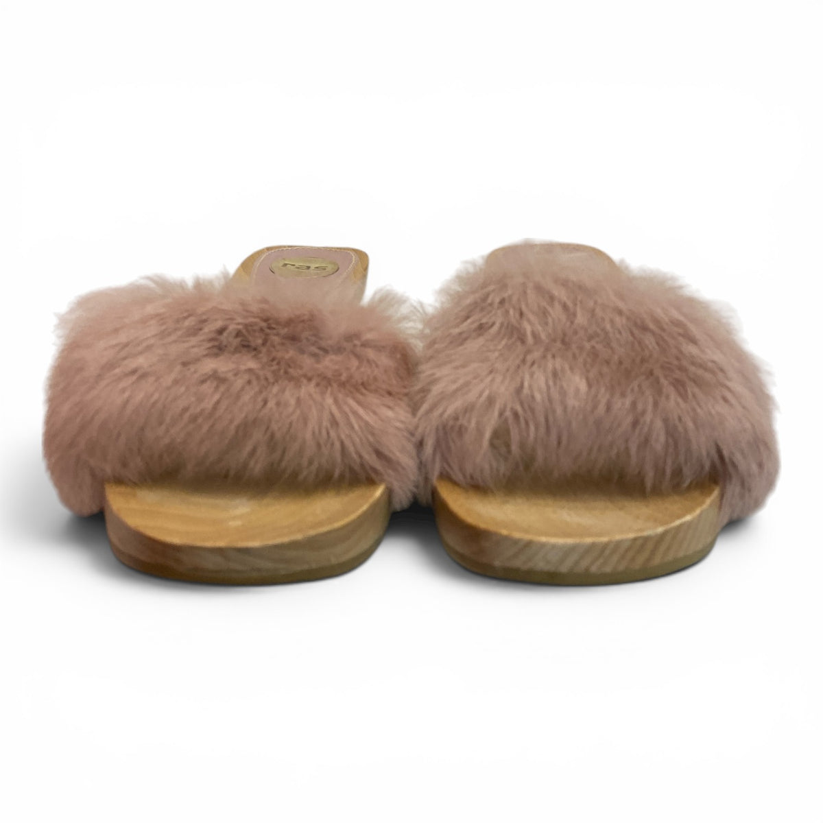 Ras Faux Fur Wooden Clogs – Size 39