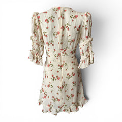 Reformation Alaina Floral Mini Dress – Ivory Rose Print