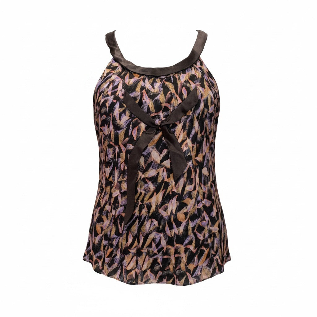 Nina Ricci Multicolor Silk Bow Detail Top - Size 36