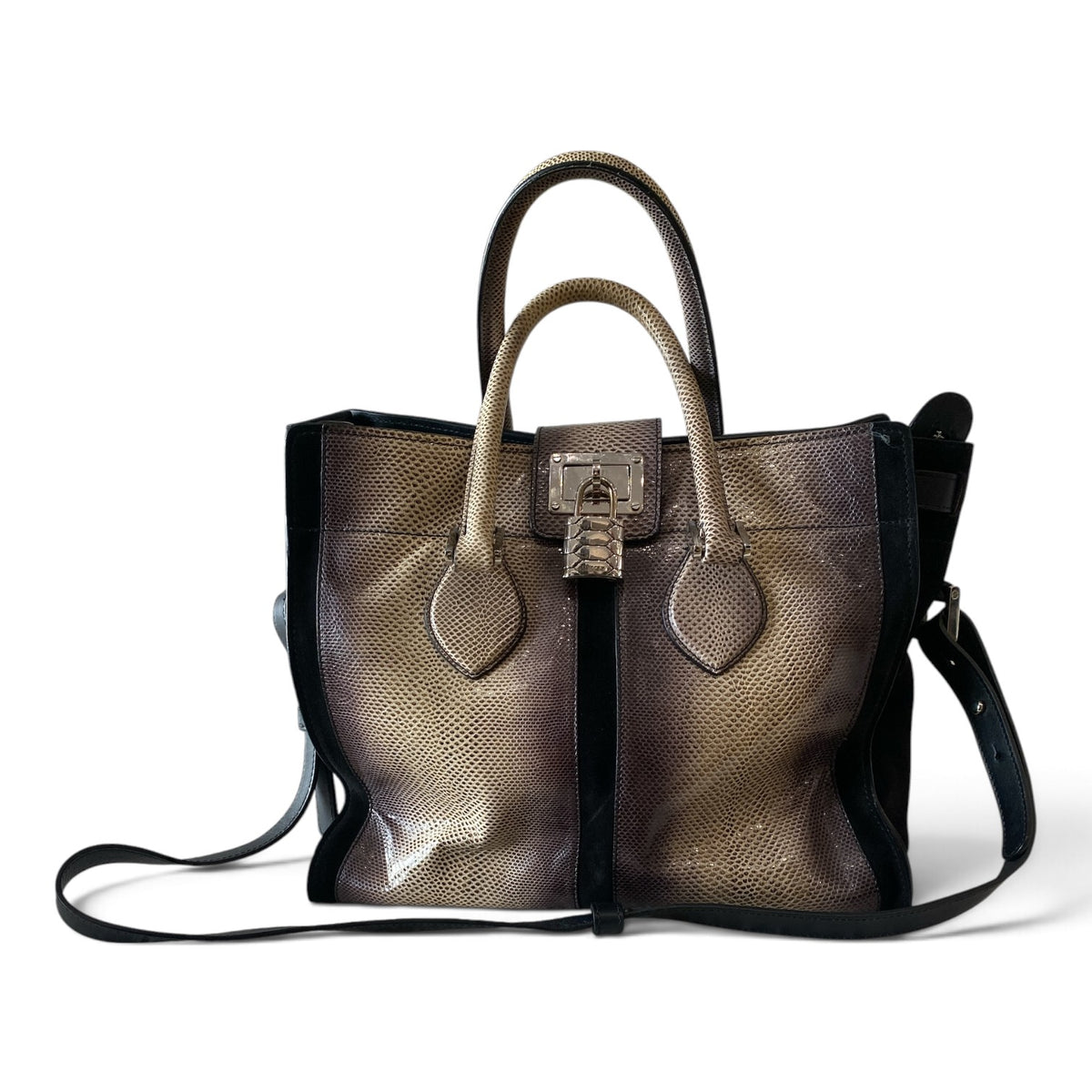 Roberto Cavalli Florence Top Handle Satchel Bag – Snakeskin
