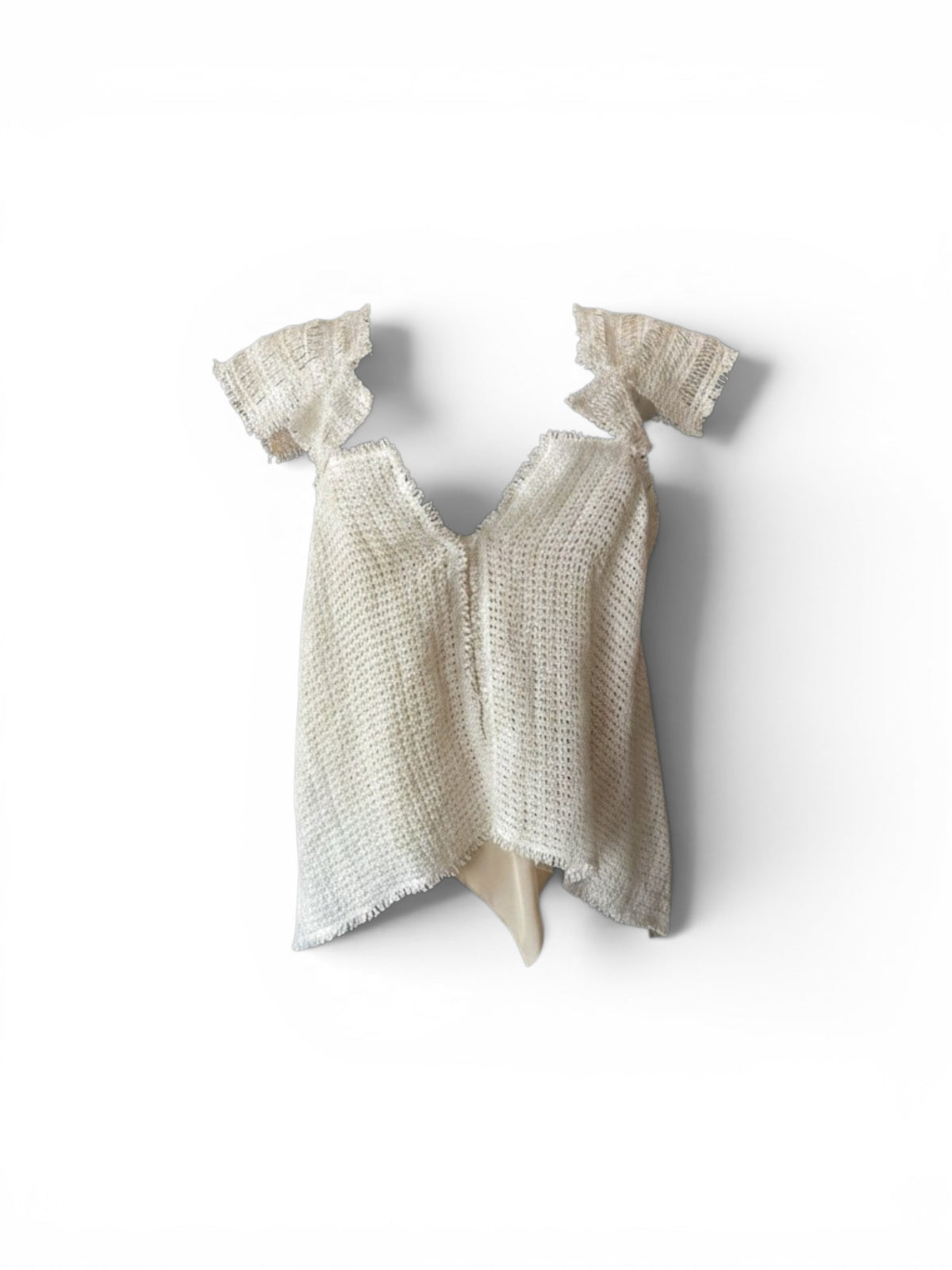Roland Mouret Crochet Tie-Front Top – White – IT 44