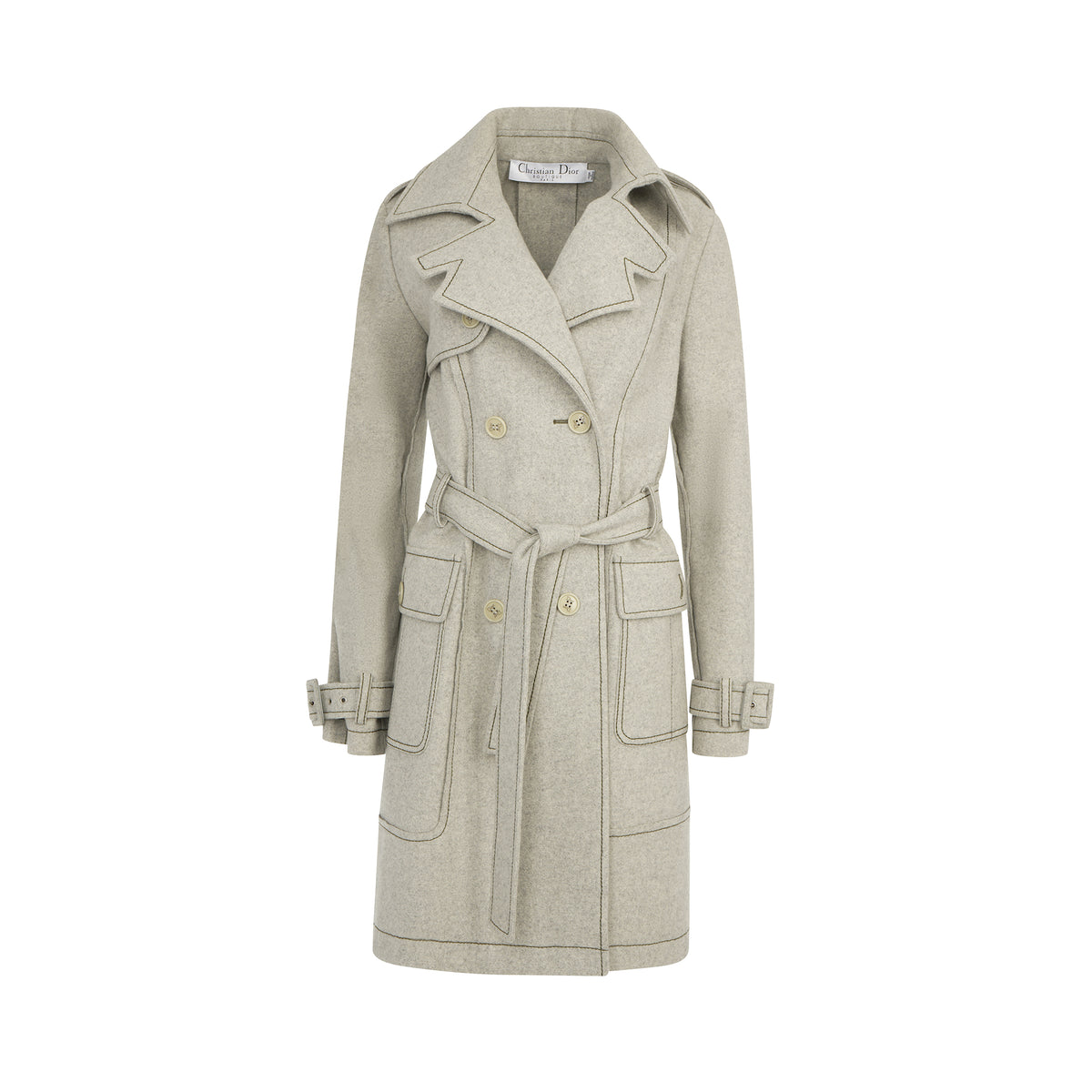 Christian Dior Long Grey Trench Coat