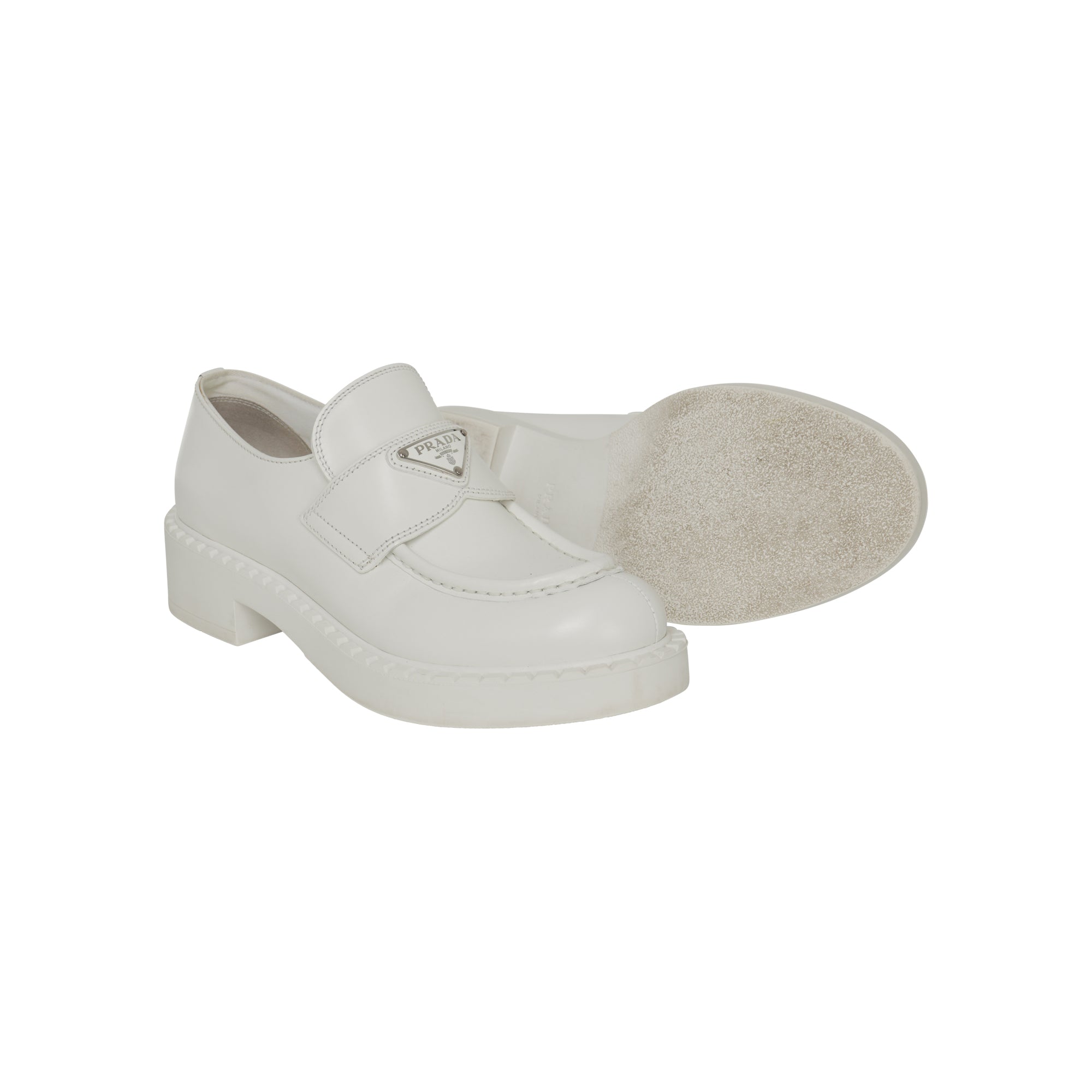 Prada Monolith Brushed Loafers