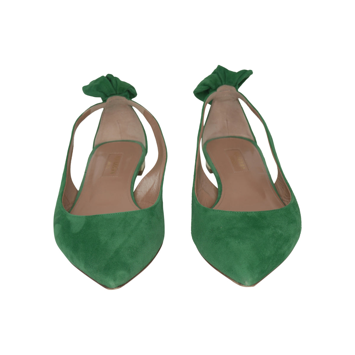 Aquazzura Bow Tie Suede Flats