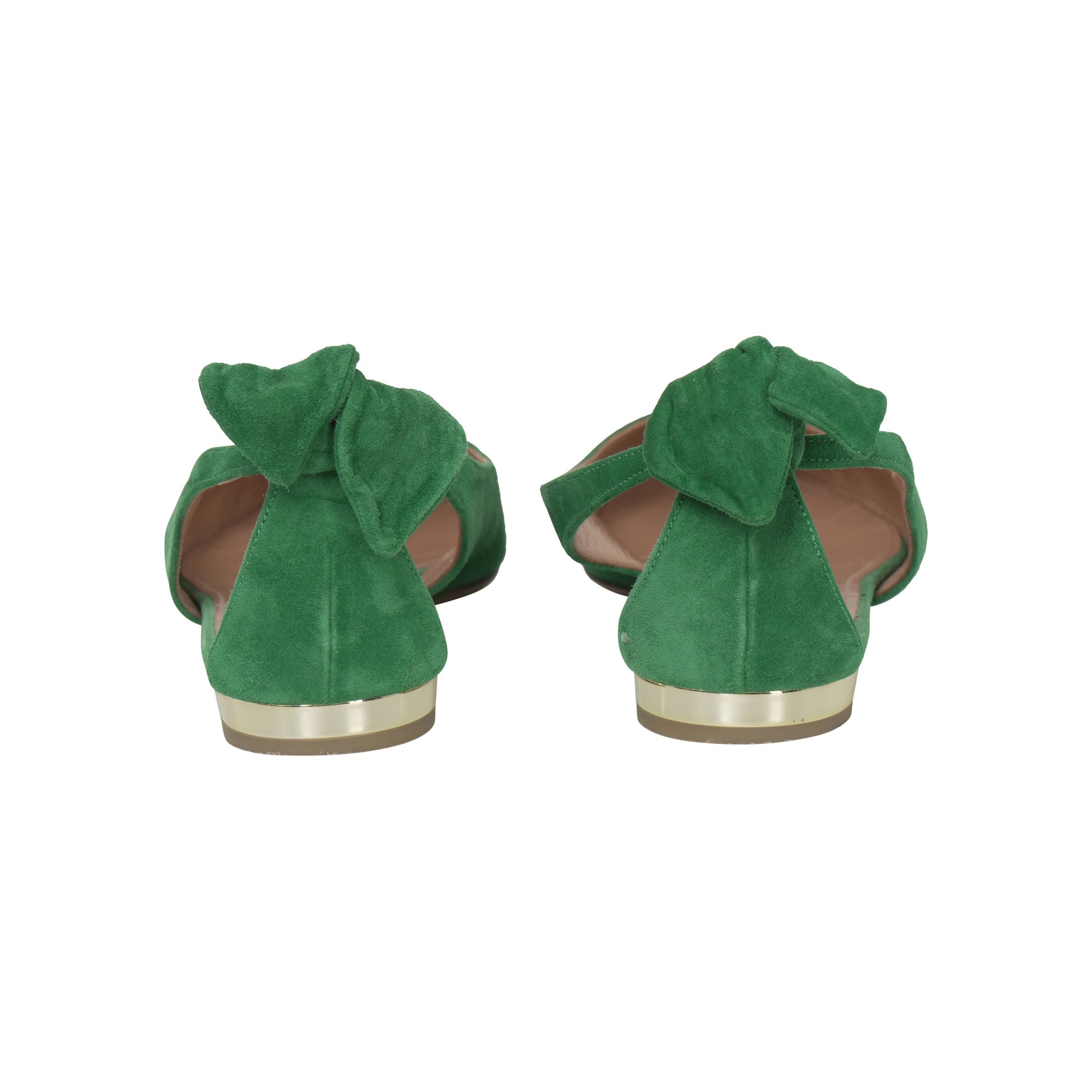 Aquazzura Bow Tie Suede Flats