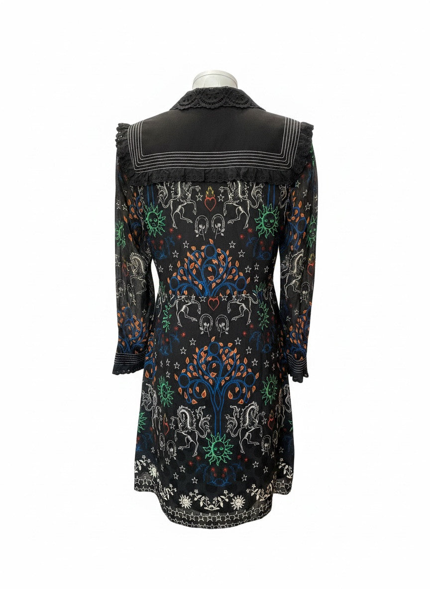 Sandro Celestial Print Shirt Dress - No Size Tag