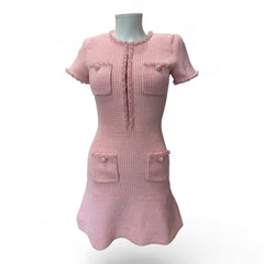 Self-Portrait Pink Knit Mini Dress – Size XS