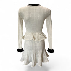 Self-Portrait Contrast Knit Peplum Set – Size XS