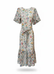 Sessùn Fortunata Floral Belted Dress - Size XS