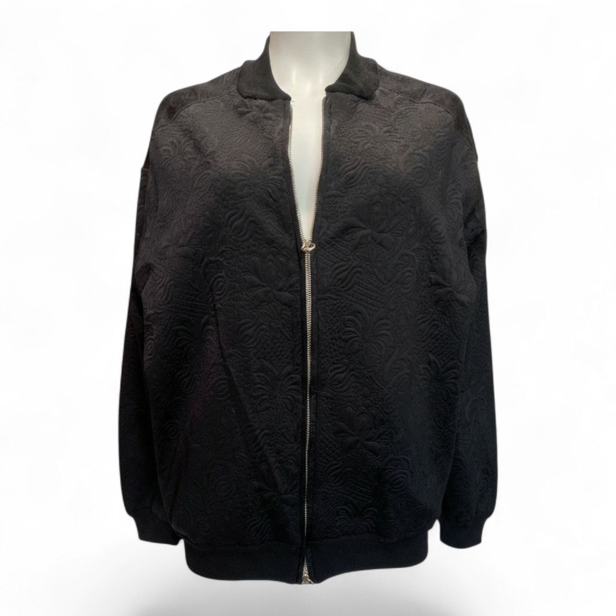 Stella McCartney Black Textured Bomber Jumper – Size 40