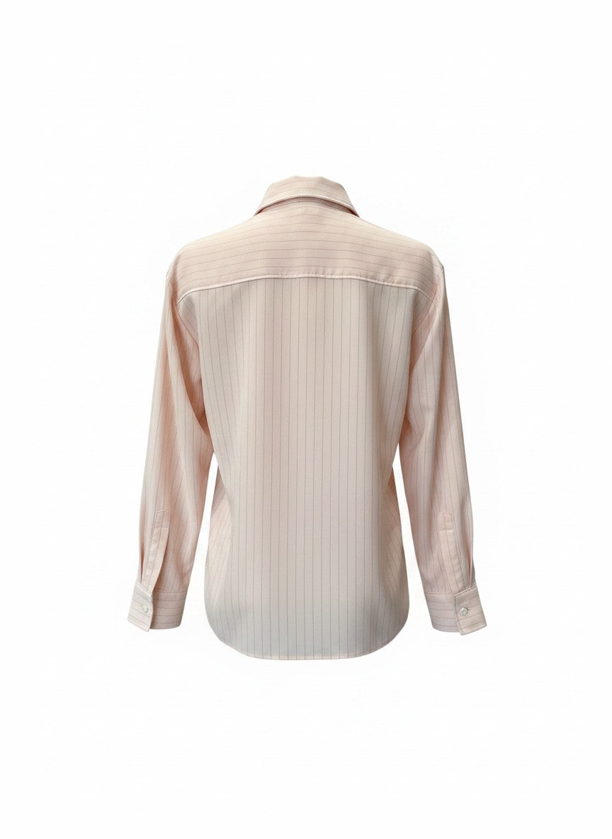 The Frankie Shop Georgia Fluid Shirt – Light Pink Pinstripe Button-Down Blouse