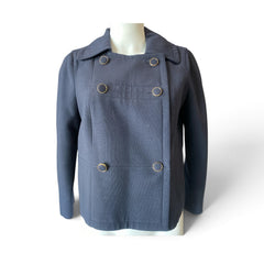 Tory Burch Double-Breasted Cropped Jacket – Navy Blue – Size 6