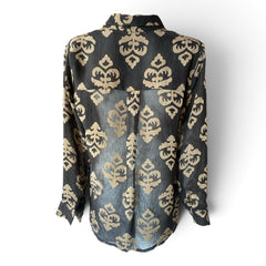 Twenty 29 Black & Beige Sheer Printed Blouse – Size S