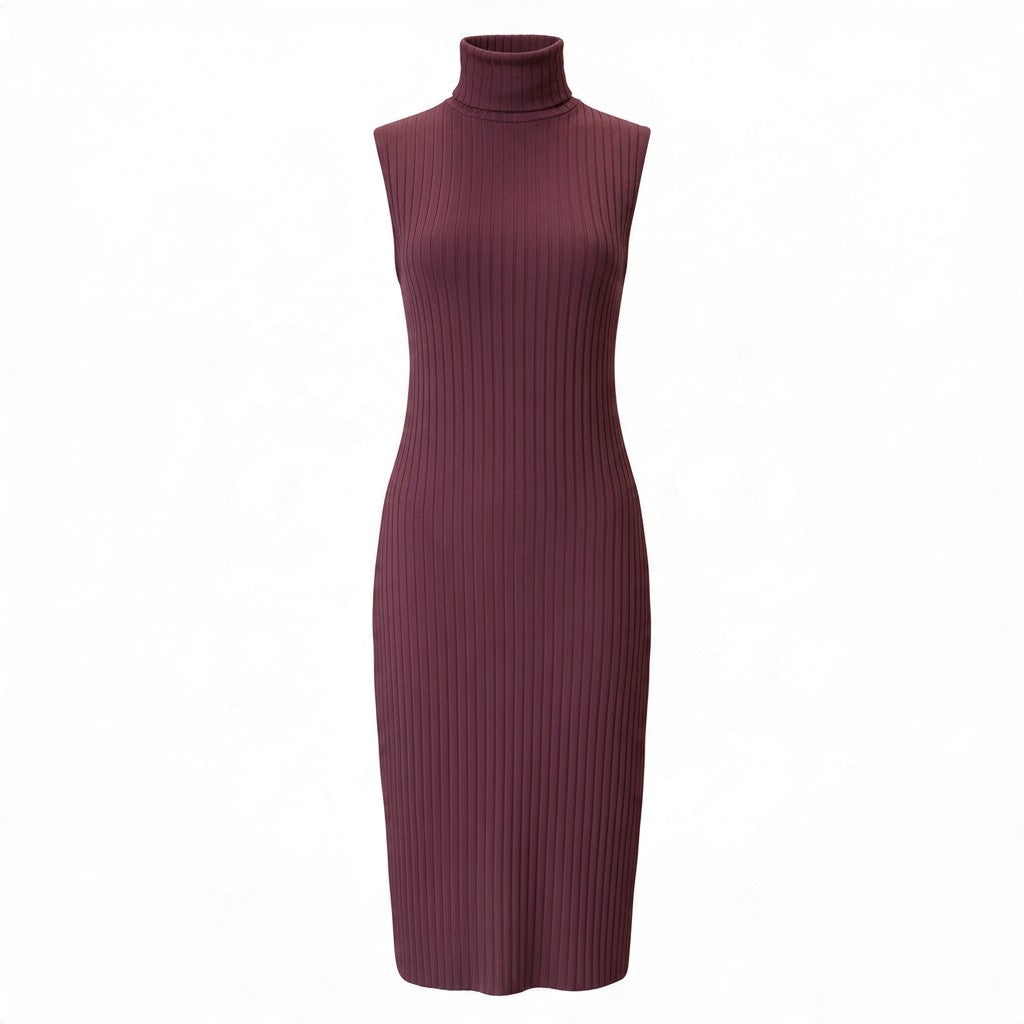 Twenty 29 Burgundy Ribbed Sleeveless Turtleneck Dress Set – Size S