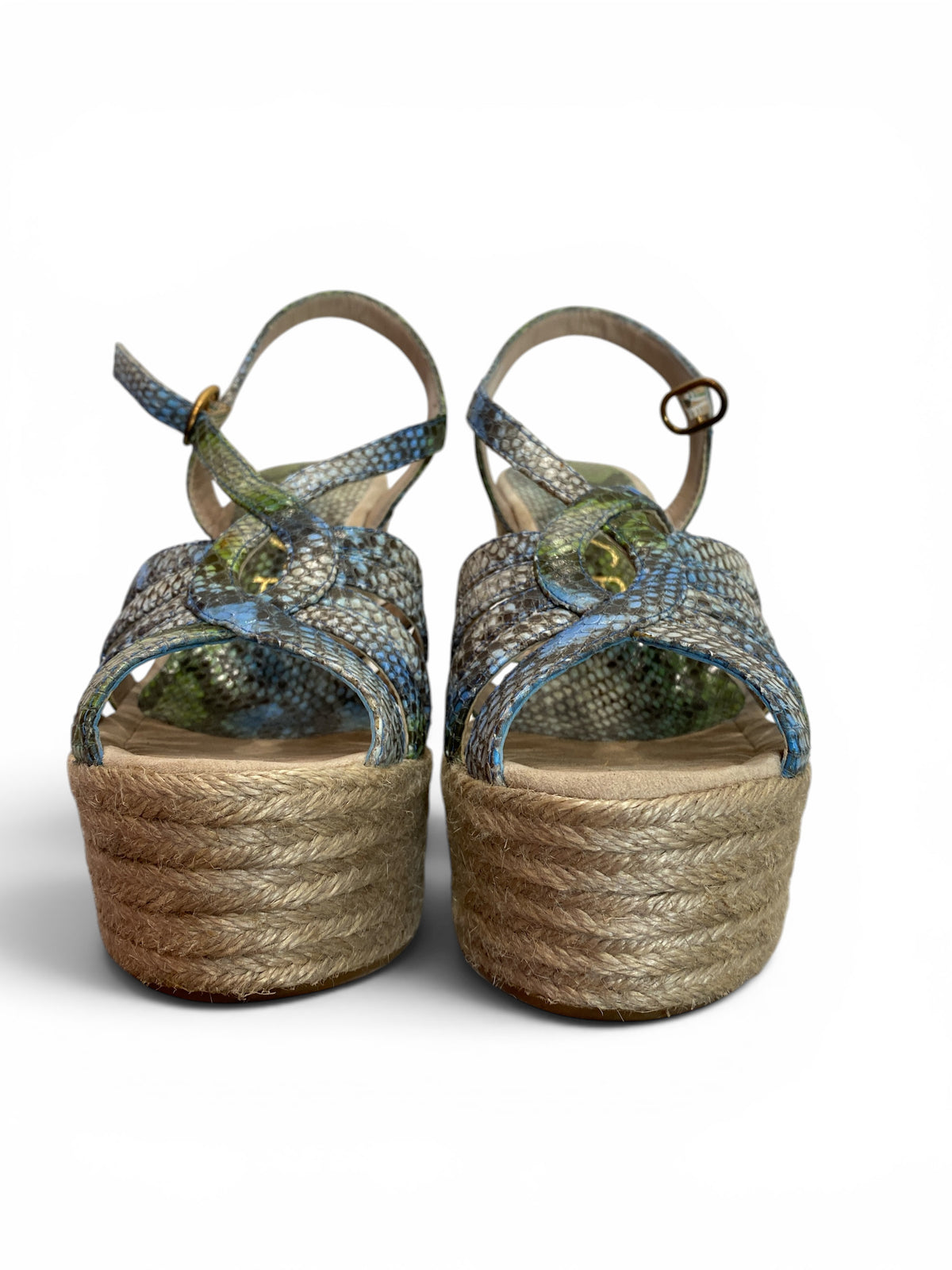 Unisa Snakeskin Platform Espadrille Wedges | Summer Statement – Size 39