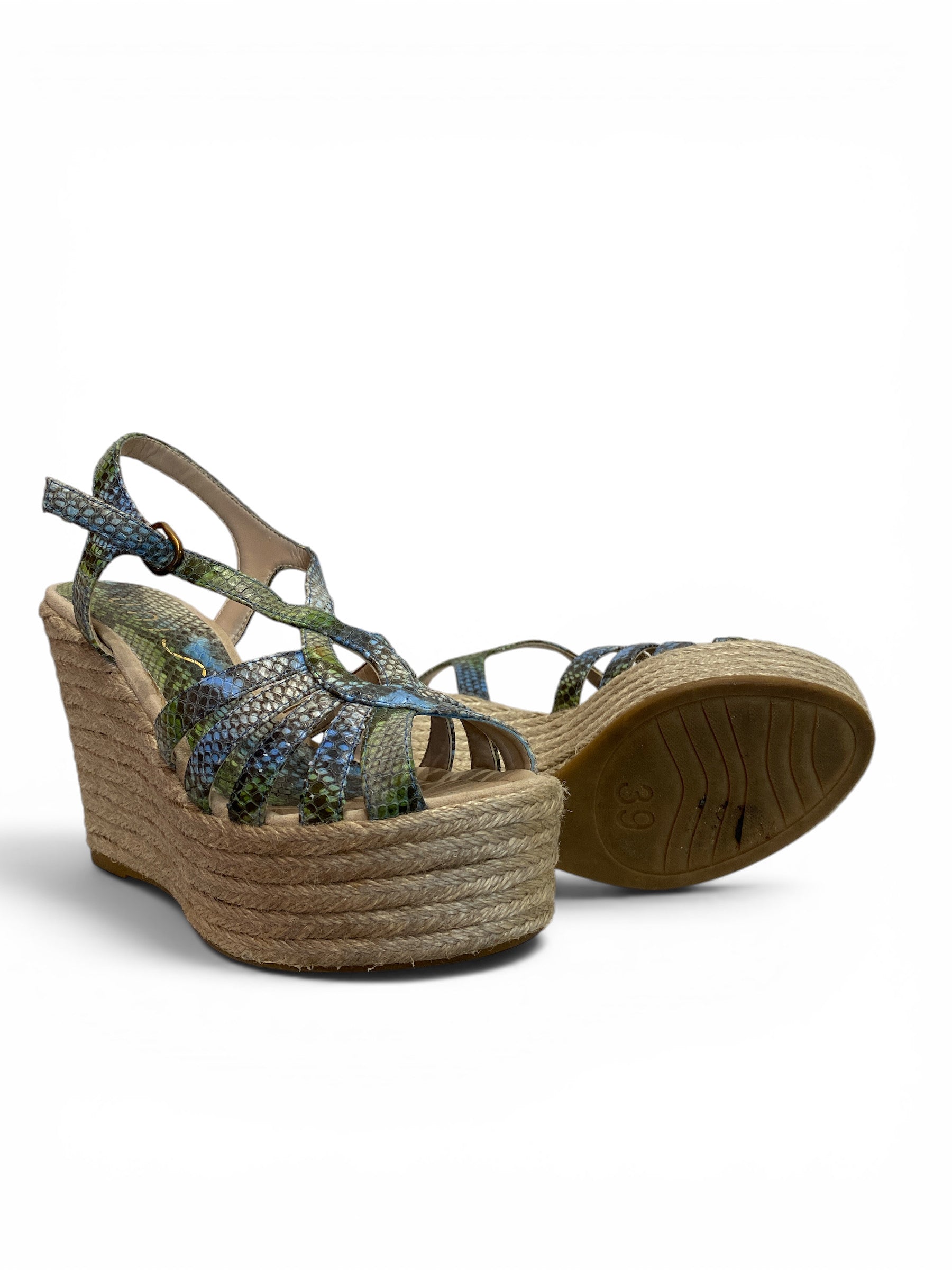Unisa Snakeskin Platform Espadrille Wedges | Summer Statement – Size 39