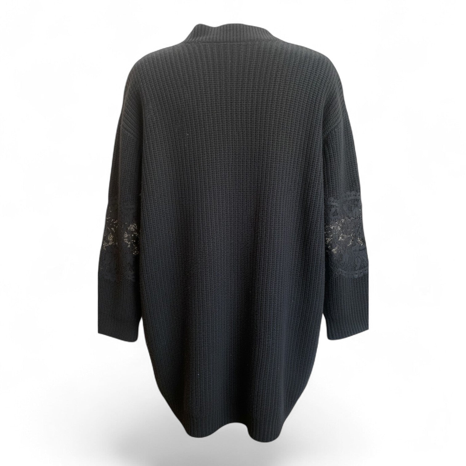 Valentino Lace Panel Knit Cardigan – Black – Size XS