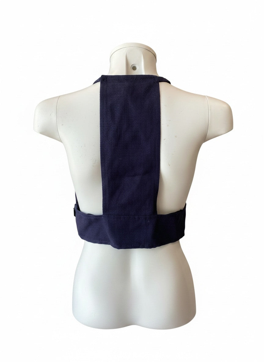 Valentino Cropped Knit Top Navy Blue – Size 40