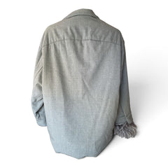 Valentino Wool Gabardine Jacket with Ostrich Feather Cuffs – Grey – Size 36