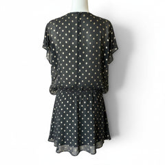 Vanessa Bruno Gold Polka Dot Mini Dress – Black – Size 36