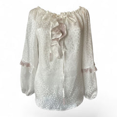Vanita Rosa Embroidered White Blouse – Size Small