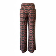 Vassia Kostara Printed Wide-Leg Pants – Black – Size Small