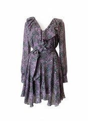 Vassia Kostara Paisley Silk Wrap Dress with Belt – Size S/M
