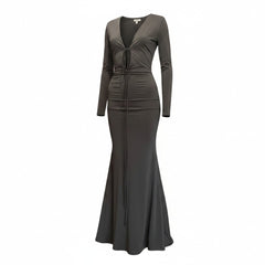 Vassia Kostara Black Long-Sleeve Maxi Dress – Size Small