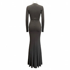 Vassia Kostara Black Long-Sleeve Maxi Dress – Size Small