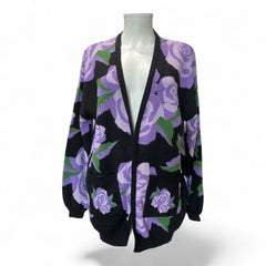 Vassia Kostara Purple Rose Cardigan – One Size