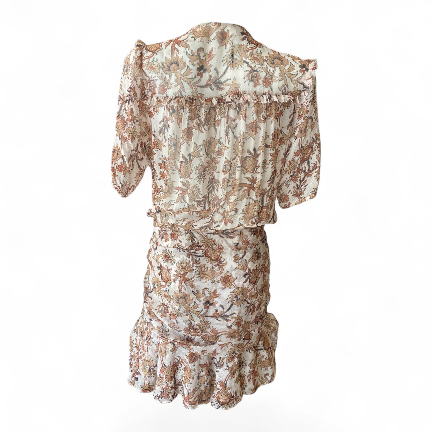 Veronica Beard Dakota Metallic Floral Silk-Blend Dress – Size S