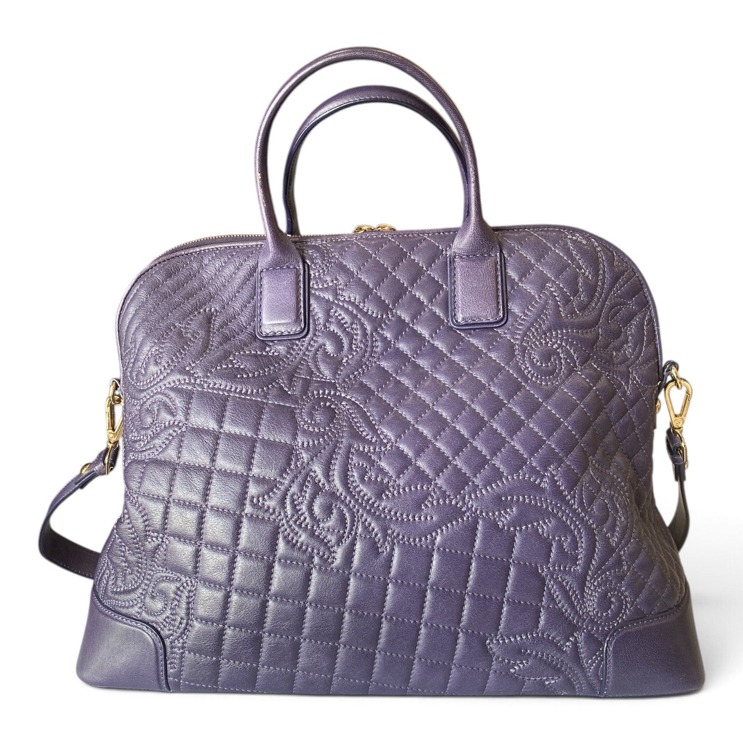 Versace Vanitas Demetra Quilted Top Handle Bag – Purple