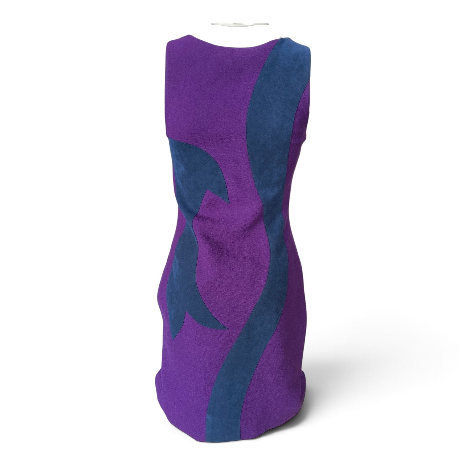 Versace Color-Block Fitted Mini Dress – Purple & Blue – Size 38