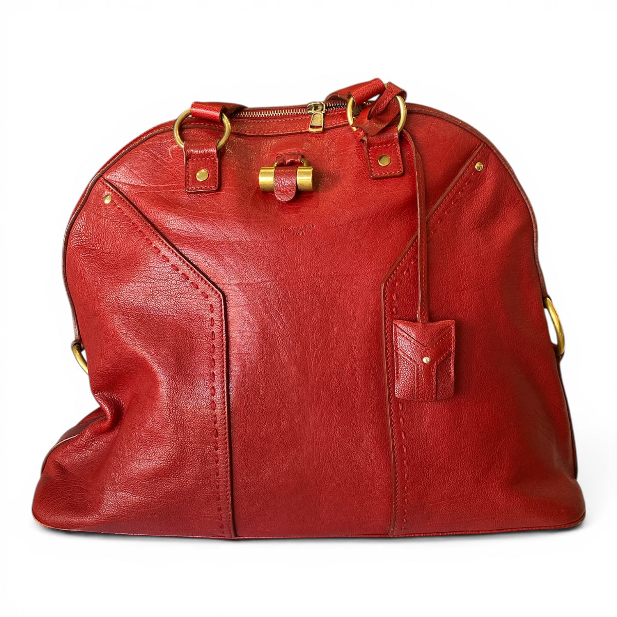 Yves Saint Laurent Red Muse Leather Handbag