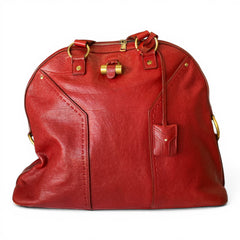 Yves Saint Laurent Red Muse Leather Handbag