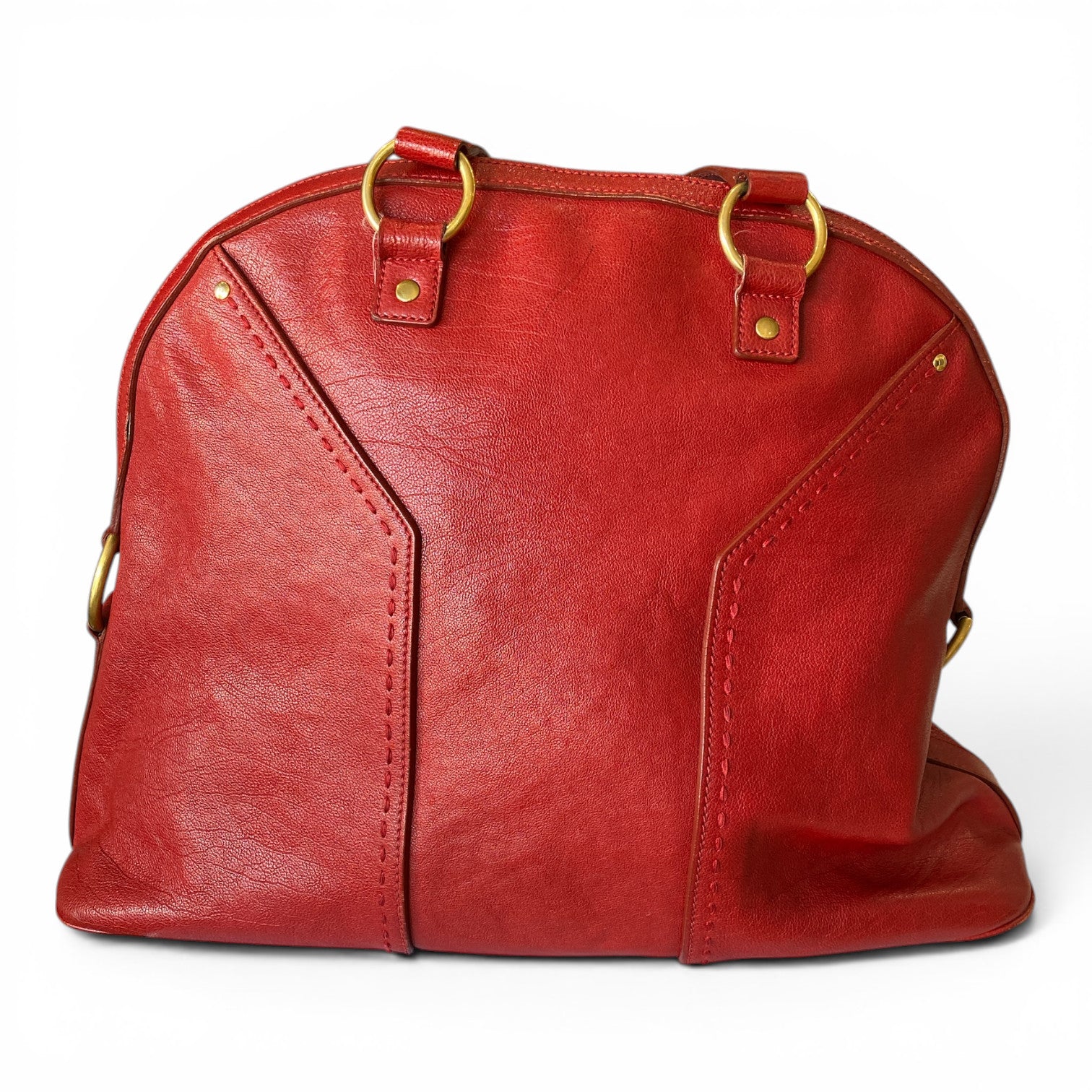 Yves Saint Laurent Red Muse Leather Handbag