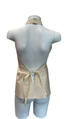 Zeus + Dione Beige Sleeveless Top Crystal Bee Embellished Luxury Designer
