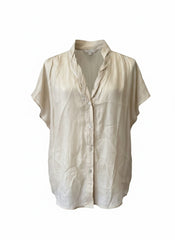 Zeus + Dione Beige Linen Blouse – Size 38