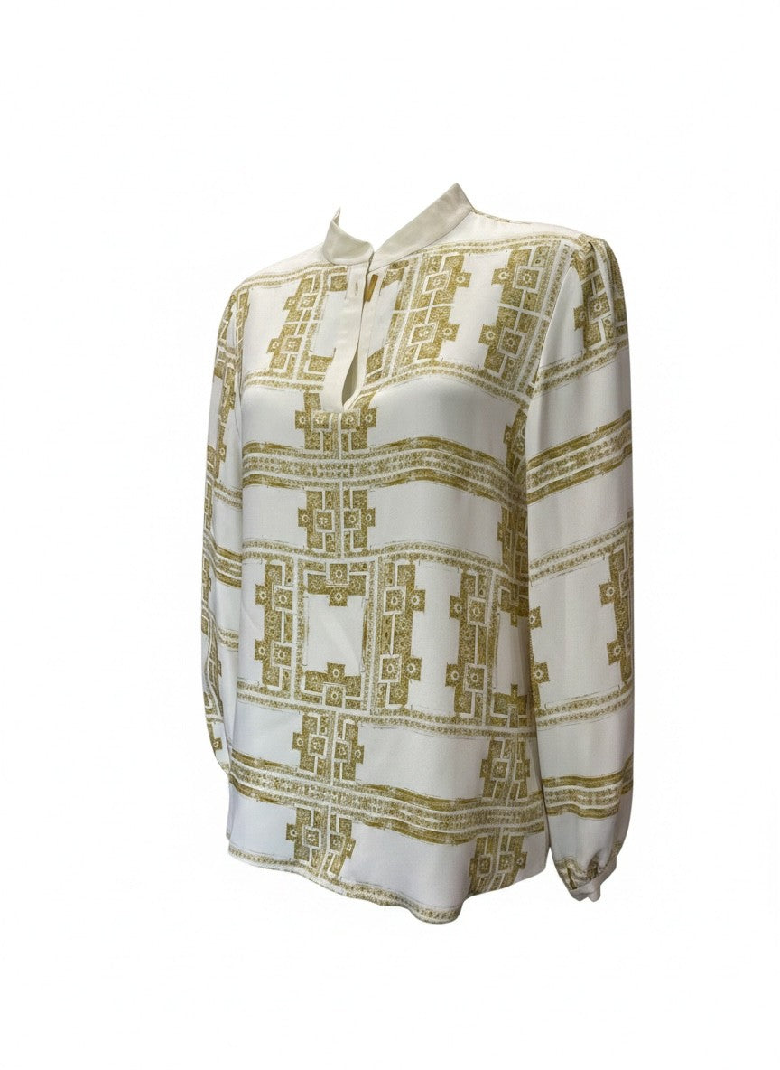 Zeus + Dione Cream & Gold Blouse – Size 38