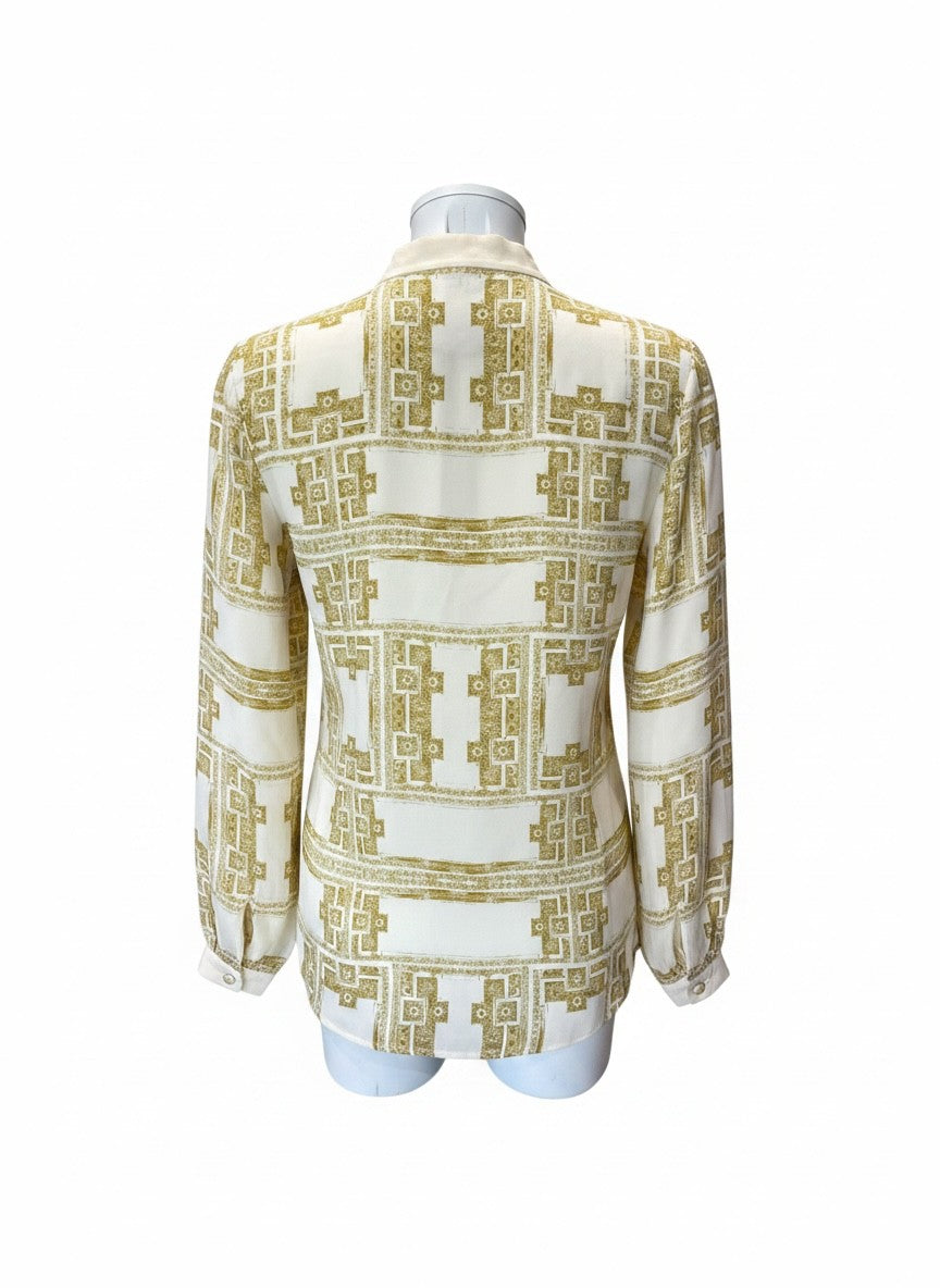 Zeus + Dione Cream & Gold Blouse – Size 38