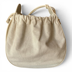 Zeus + Dione Off-White Canvas Drawstring Handbag