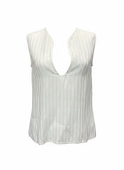 Zeus + Dione Off-White Sleeveless Striped Top – Size 38