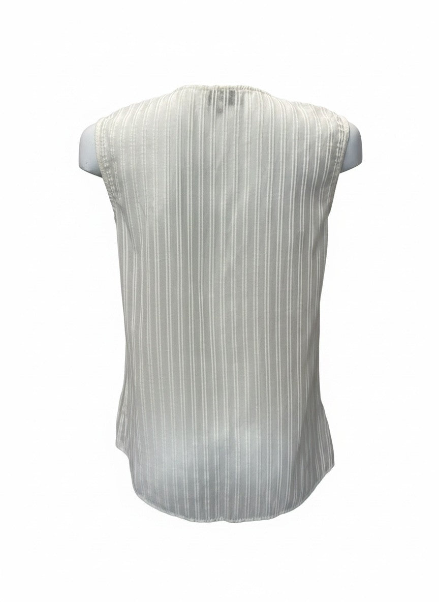 Zeus + Dione Off-White Sleeveless Striped Top – Size 38