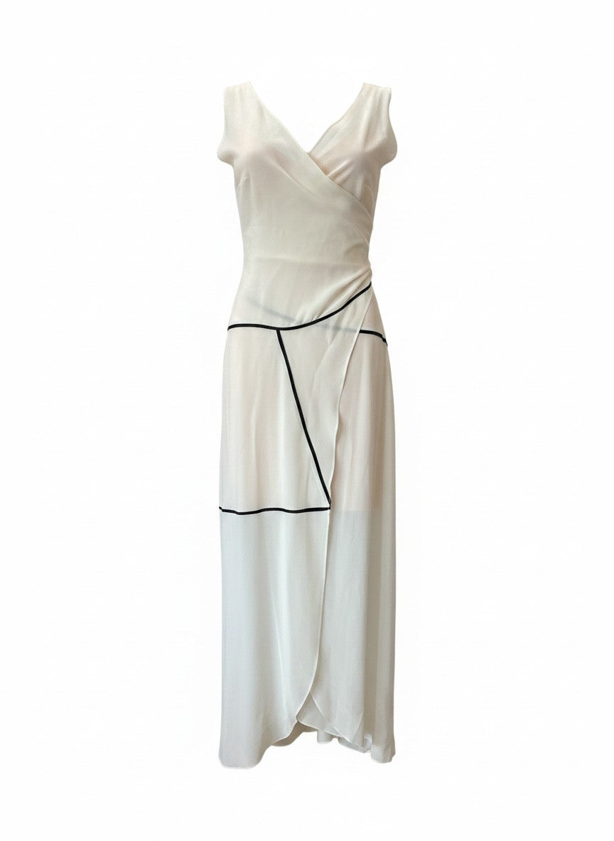 Zeus + Dione White Wrap Dress – Greek Luxury Draped Silk Dress – Size Unknown
