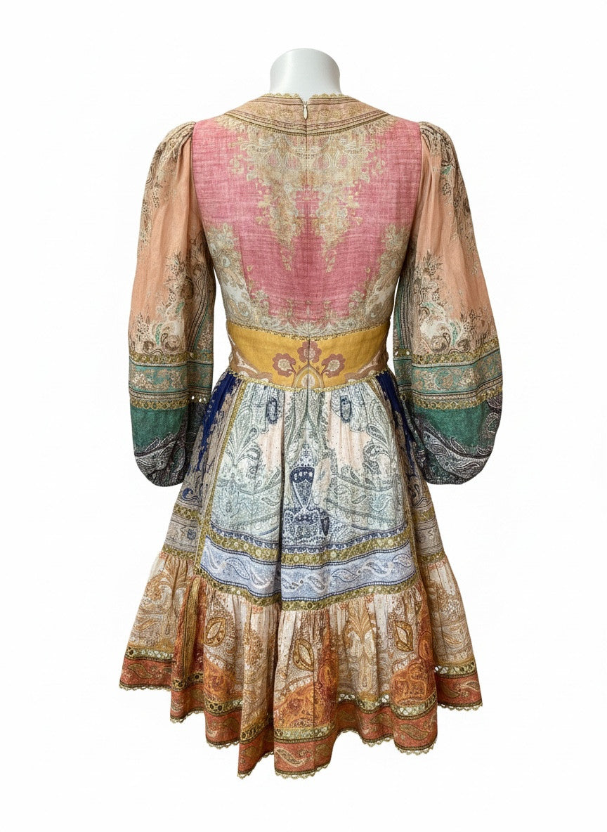 Zimmermann Anneke Lantern Mini Dress – Size 0 | Romantic Summer Icon